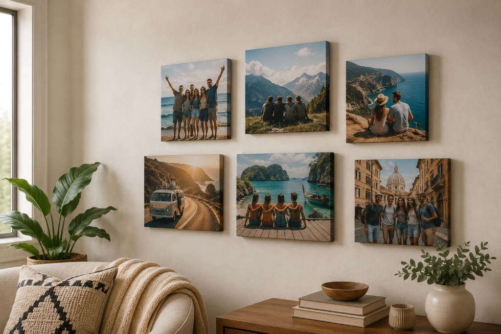 FeelsNeat Memories wall canvas installation mockup